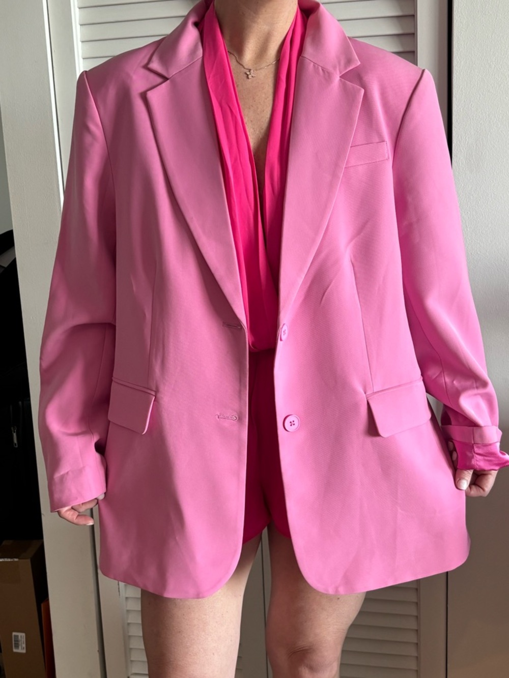 Endless Rose Bubblegum Pink Oversized Blazer